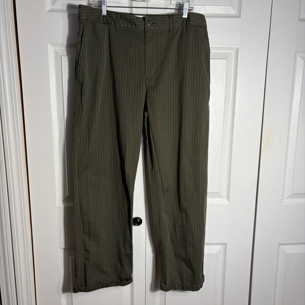 Nike SB Dri-FIT Pinstripe Chino Pants Olive Green DH2904-325 Mens 36